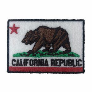 California Republic Flag Patch Embroidered Iron On